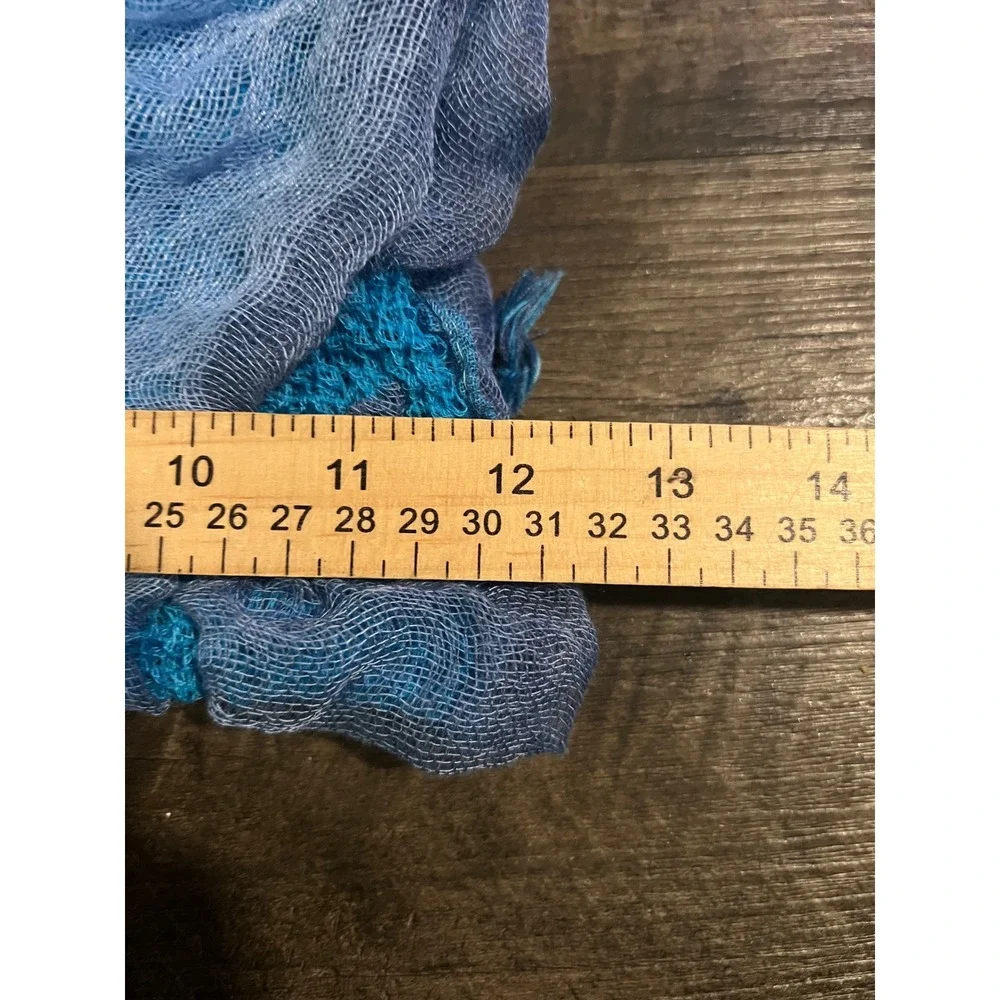 Suantraí of Ireland Women Scarf Ruffle Gauze Mesh Blue OS